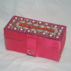 Vintage Satin Beaded Lipstick/Pill/Stash Case